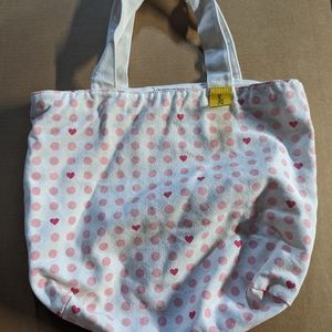 Loccitane en Provance. Tote. Cloth. Adorable heart and polkadot tote.
